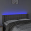 sengegavl med LED-lys 147x16x78/88 cm kunstlæder grå