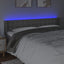 sengegavl med LED-lys 163x16x78/88 cm kunstlæder grå