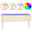 sengegavl med LED-lys 183x16x78/88 cm kunstlæder cremefarvet