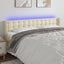 sengegavl med LED-lys 183x16x78/88 cm kunstlæder cremefarvet