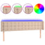 sengegavl med LED-lys 183x16x78/88cm kunstlæder cappuccino