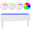 sengegavl med LED-lys 203x16x78/88 cm kunstlæder hvid