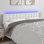 sengegavl med LED-lys 203x16x78/88 cm kunstlæder hvid