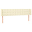 sengegavl med LED-lys 203x16x78/88 cm kunstlæder cremefarvet