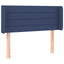 sengegavl med LED-lys 83x16x78/88 cm stof blå