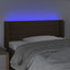 sengegavl med LED-lys 93x16x78/88 cm stof mørkebrun