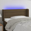sengegavl med LED-lys 93x16x78/88 cm stof mørkebrun