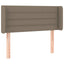 sengegavl med LED-lys 103x16x78/88 cm stof gråbrun