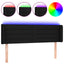 sengegavl med LED-lys 147x16x78/88 cm stof sort