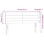 sengegavl med LED-lys 147x16x78/88 cm stof cremefarvet