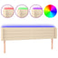 sengegavl med LED-lys 163x16x78/88 cm stof cremefarvet