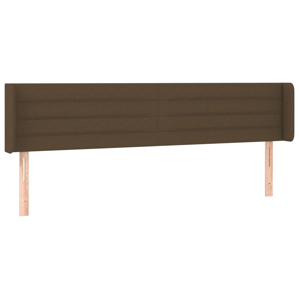 sengegavl med LED-lys 203x16x78/88 cm stof mørkebrun