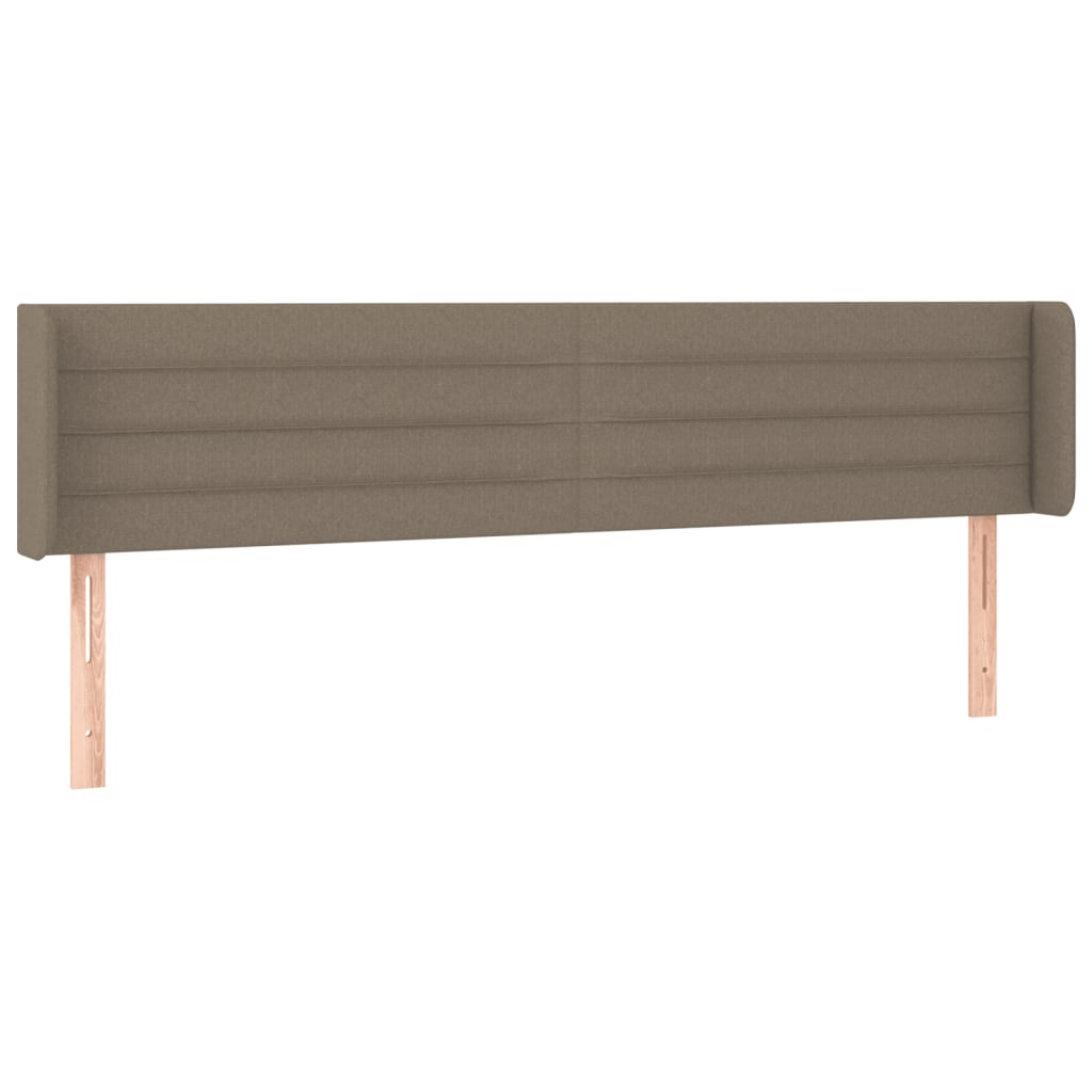 sengegavl med LED-lys 203x16x78/88 cm stof gråbrun