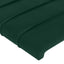 sengegavl med LED-lys 83x16x78/88 cm fløjl Mørkegrøn