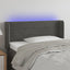 sengegavl med LED-lys 103x16x78/88 cm fløjl mørkegrå