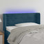 sengegavl med LED-lys 103x16x78/88 cm fløjl mørkeblå