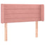 sengegavl med LED-lys 103x16x78/88 cm fløjl lyserød