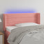 sengegavl med LED-lys 103x16x78/88 cm fløjl lyserød