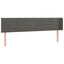 sengegavl med LED-lys 163x16x78/88 cm fløjl mørkegrå