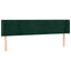 sengegavl med LED-lys 163x16x78/88 cm fløjl mørkegrøn