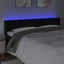 sengegavl med LED-lys 183x16x78/88 cm fløjl sort