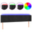 sengegavl med LED-lys 203x16x78/88 cm fløjl sort