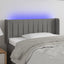 sengegavl med LED-lys 83x16x78/88 cm stof mørkegrå