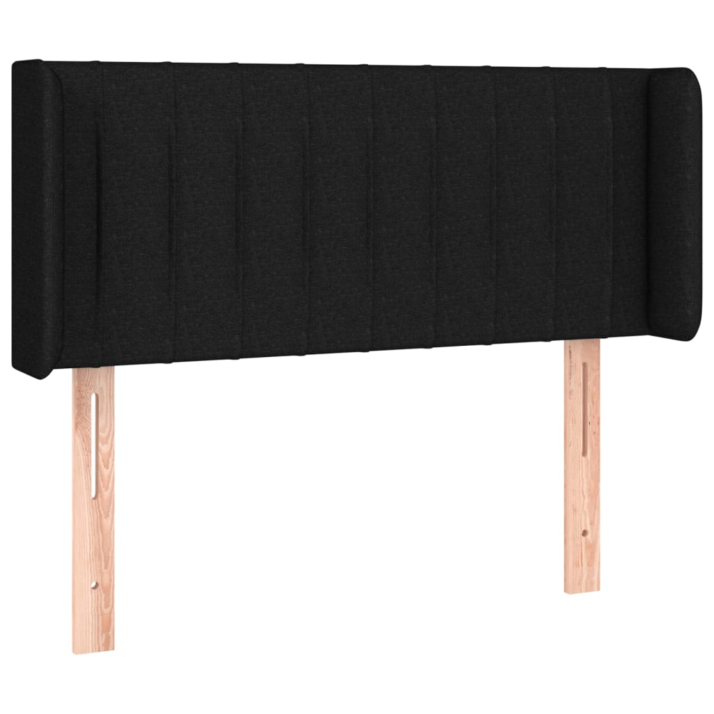 sengegavl med LED-lys 83x16x78/88 cm stof sort