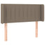 sengegavl med LED-lys 83x16x78/88 cm stof gråbrun