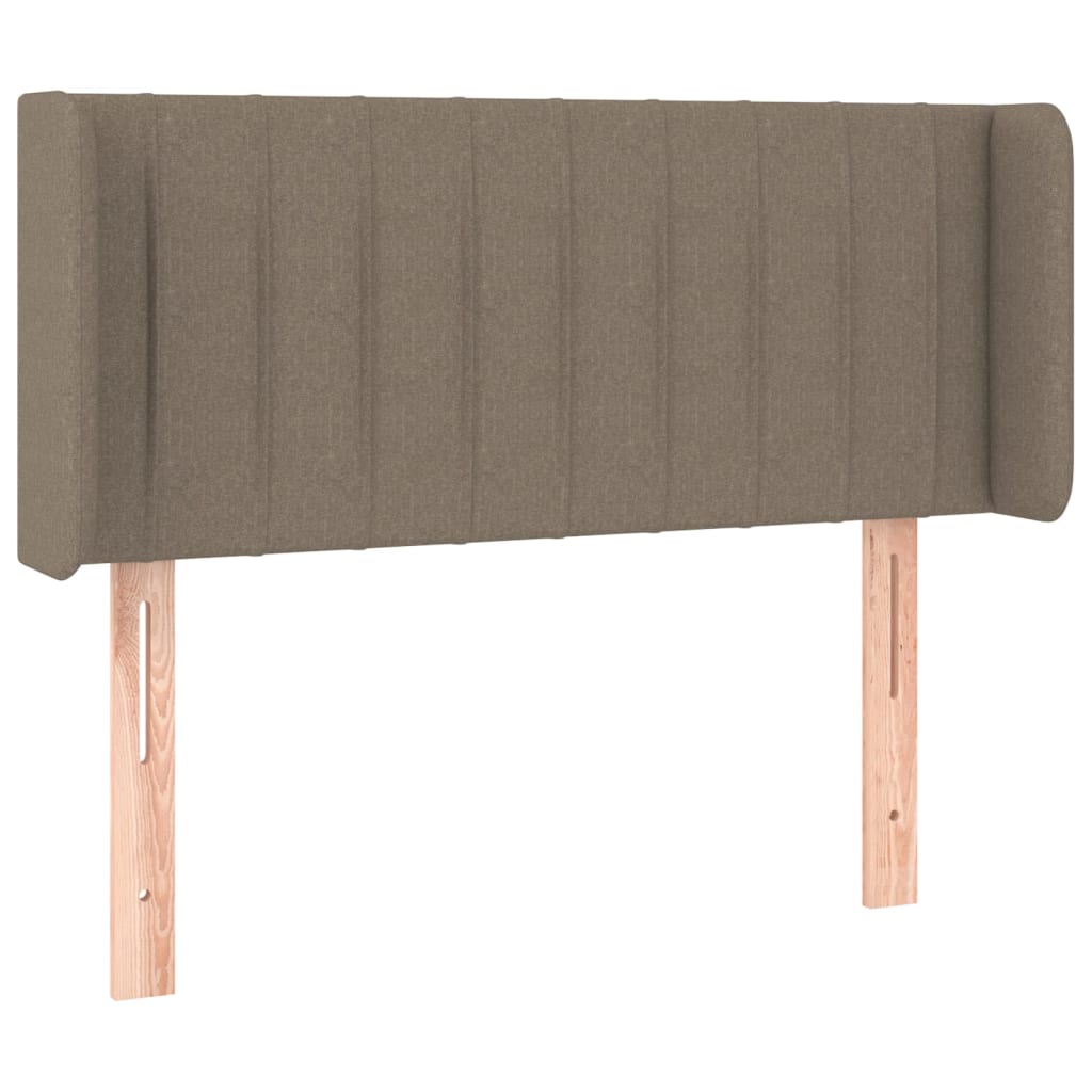 sengegavl med LED-lys 83x16x78/88 cm stof gråbrun