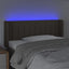 sengegavl med LED-lys 83x16x78/88 cm stof gråbrun