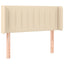 sengegavl med LED-lys 83x16x78/88 cm stof cremefarvet