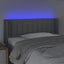sengegavl med LED-lys 93x16x78/88 cm stof lysegrå