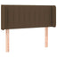 sengegavl med LED-lys 93x16x78/88 cm stof mørkebrun
