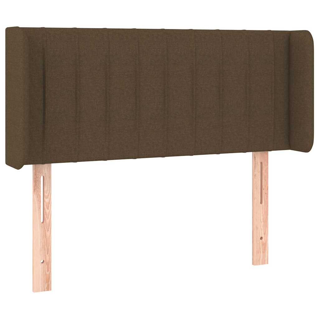 sengegavl med LED-lys 93x16x78/88 cm stof mørkebrun