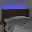 sengegavl med LED-lys 93x16x78/88 cm stof mørkebrun