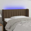 sengegavl med LED-lys 93x16x78/88 cm stof mørkebrun