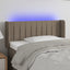 sengegavl med LED-lys 93x16x78/88 cm stof gråbrun