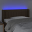 sengegavl med LED-lys 103x16x78/88 cm stof mørkebrun