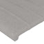 sengegavl med LED-lys 147x16x78/88 cm stof lysegrå