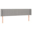 sengegavl med LED-lys 183x16x78/88 cm stof lysegrå