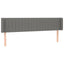 sengegavl med LED-lys 183x16x78/88 cm stof mørkegrå
