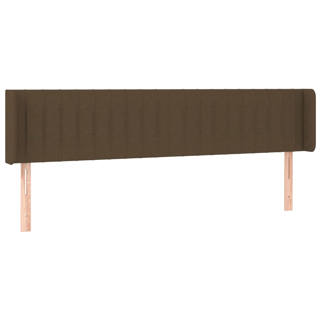 sengegavl med LED-lys 183x16x78/88 cm stof mørkebrun