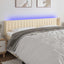 sengegavl med LED-lys 183x16x78/88 cm stof cremefarvet