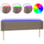sengegavl med LED-lys 203x16x78/88 cm stof gråbrun