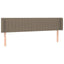sengegavl med LED-lys 203x16x78/88 cm stof gråbrun