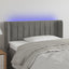 sengegavl med LED-lys 83x16x78/88 cm fløjl lysegrå