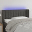 sengegavl med LED-lys 83x16x78/88 cm fløjl mørkegrå