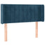 sengegavl med LED-lys 83x16x78/88 cm stof Mørkeblå