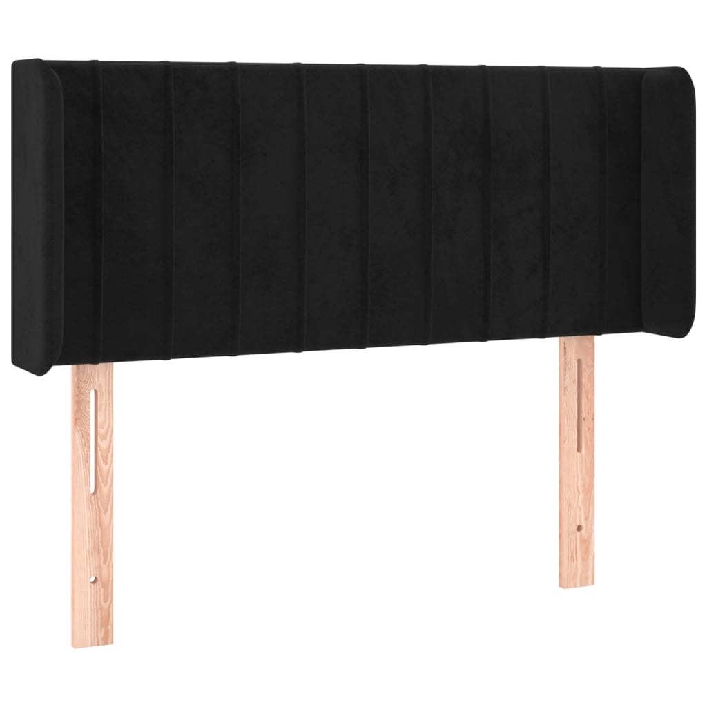 sengegavl med LED-lys 103x16x78/88 cm fløjl sort